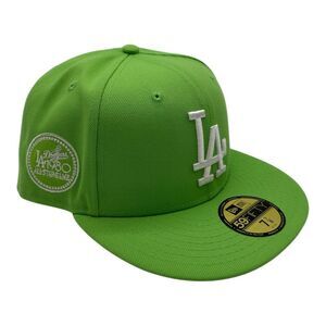 New Era 59Fifty Los Angeles Dodgers Hat Cap 7 7/8 Lime Green 1980‎ All Star Game